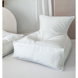 Moje | Kinderzitzak - Beanbag- Bouclé White Poef voor kinderen