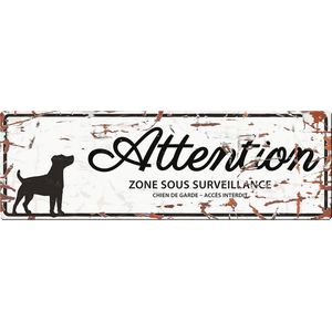 D&d Home - Waakbord - Hond - Warning Sign Jack Russel F 40x14cm Wit - 1st
