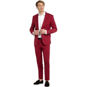OppoSuits Daily Bright Burgundy - Causal Heren Pak - Kostuum - Inclusief Blazer en Pantalon - Maat EU 54