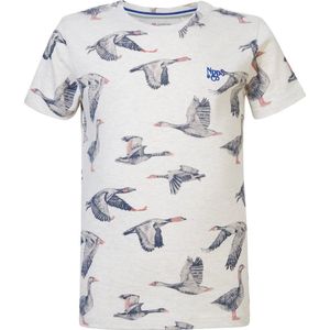 Noppies Boys Tee Dierks short sleeve all over print Jongens T-shirt - Oatmeal - Maat 128