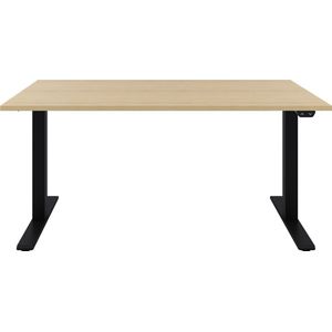 Zit sta bureau - Zit sta bureau elektrisch - Wild peren bureaublad - Zwart onderstel - 180 x 80 cm