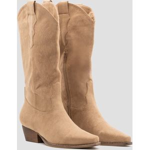 Dames Cowboylaarzen - Khaki - Suedine - Maat 38 -