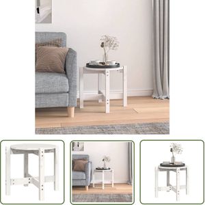 vidaXL Bijzettafel - Salontafel - Salontafel Ø 52,5x45 cm massief grenenhout wit - Hout Meubel - Grenenhouten Meubilair - Wit Meubilair