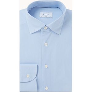 Eton Slim fit overhemd met microdessin - Lichtblauw - Maat 38
