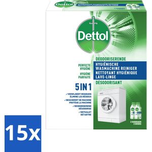 Dettol - Hygiënische Wasmachine Reiniger - 5-in1 Formule - 500ml - Bulkverpakking - 15 stuks