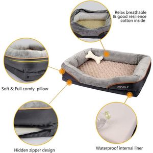 Traagschuim Hondenbed Kleine Orthopedische Hond Bed & Bank met Afneembare Wasbare Hoes en Piepend Speelgoed als Geschenk