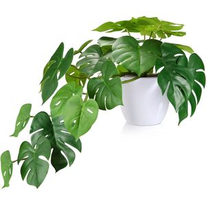 50 cm Kunstplant Tropical Monstera Plant Realistic Plastic Fake Plant Decorative Indoor Pot