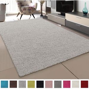 Vloerkleed Creme Effen Hoogpolig Tapijt Loca -  200x290 cm