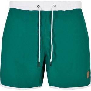 Urban Classics - Retro Zwemshorts - M - Wit/Groen