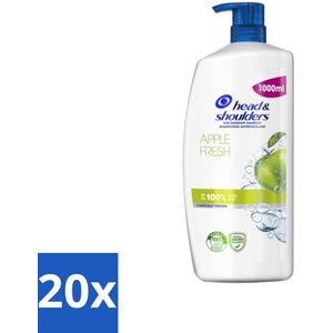 Head & Shoulders - Anti-Roos Shampoo - Apple Fresh - Pompflacon - 1000 ml - Bulkverpakking - 20 stuks