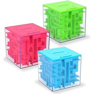 Money Maze Bank Box 3D Funtime Puzzel Blauw