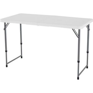 In hoogte verstelbare klaptafel wit 1219x61x61-914 cm voor thuisgebruik vouwtafel