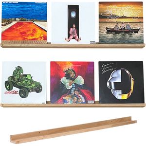 VinylCrafts - LP Wandplank - Eiken wandplank - 100 cm - LPs aan de muur - LP opbergsysteem aan de muur - Handgemaakt in de Achterhoek - Zeer geschikt voor foto's