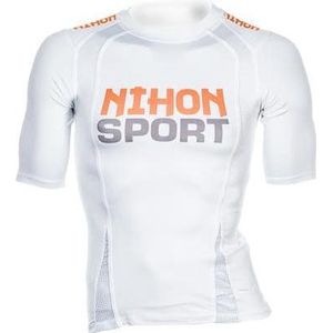 Sneldrogend unisex mesh-trainingsshirt Nihon | wit | OP=OP (Maat: XL)