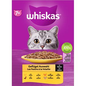 Whiskas 7+ Gevogelte Selectie Saus 12x85g - Gevogelte