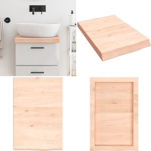 vidaXL Wastafelblad 40x60x(2-6) cm onbehandeld massief hout - Wastafelblad - Wastafelbladen - Blad Voor Wastafel - Tafelblad