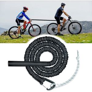 4m sleepkabel fiets kinderen, kinderen elasticiteit fiets sleepriem voor laadvermogen 500lb, zwarte fiets bungee sleepkabel met veiligheidsgesp