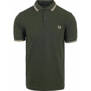 Fred Perry - Polo M3600 Donkergroen U98 - Slim-fit - Heren Poloshirt Maat M