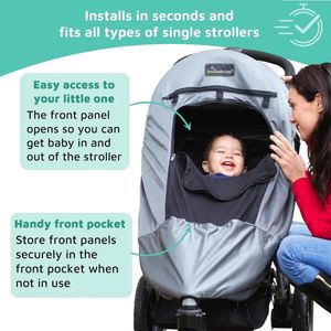 Zonnescherm Kinderwagen Universele Pasvorm (6+ maanden) | Houdt 97,5% van UV Tegen (UPF40+) en Helpt de Baby Slapen | SnoozeShade Plus Deluxe