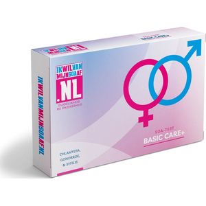 Ikwilvanmijnsoaaf.nl® SOA Thuis Test Basic Care+ 3 in 1 – SOA Test voor Mannen & Vrouwen – Test op Chlamydia, Gonorroe en Syfilis – Betrouwbare SOA-TESTEN voor Thuisgebruik