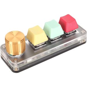 USB Mini-Toetsenbord met 3 Programmeerbare Toetsen - Bedraad Mechanisch Toetsenbord Type C - Eenhandig Kopiëren en Plakken - Blauwe Schakelaar - (Kleurrijk) .