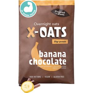 X-OATS-LEKKERE ONTBIJTSHAKE-hoog in proteïne, laag in suiker| 8x 70gr overnight oats shake |vegan en glutenvrij| maaltijdvervanger| afslanken| gezond & heerlijk ontbijt/maaltijd| snel & makkelijk te bereiden| 1 smaak-8-pack [8x banaan/chocolade]