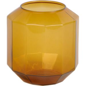 XLBoom Bliss Small Vaas - Glas - Voor Binnen - Amber - 14 × 14 × 16 cm