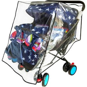 BOTC Regenhoes tweelingwagen - Regenhoes Kinderwagen - Regenscherm voor dubbele Buggy en Kinderwagen