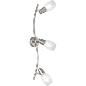 LED Plafondspot - Plafondverlichting - Torna Kalora - E14 Fitting - 3-lichts - Rechthoek - Mat Nikkel - Aluminium