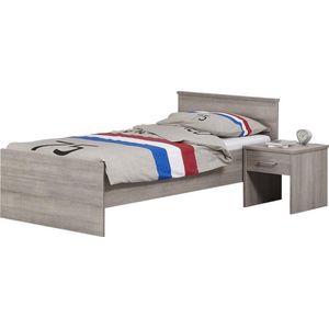 Bedframe 90X210 cm - Donker Grijs Hout - Bavel