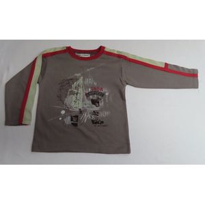 Trui - T-Shirt met lange mouwen - Jongens - Taupe, wijnrood - snow board - 4 jaar 102