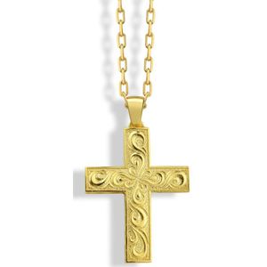 Windy kruis hanger ketting voor familie Gold Polished 30 inches