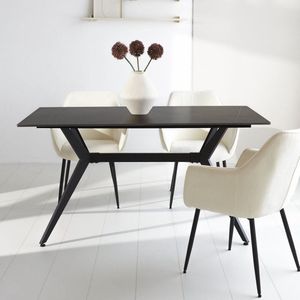 Dimehouse Eettafel Grace Sintered Stone Marmerlook Zwart 170 x 90 x 76 cm - Marmer - Scandinavisch & Basic - Rechthoek