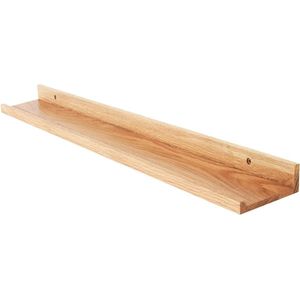 Drijvende eiken houten plank - Muur display rek - U-vormig - 90cm - Houtkleur - Woonkamer kantoor - RF-GB545