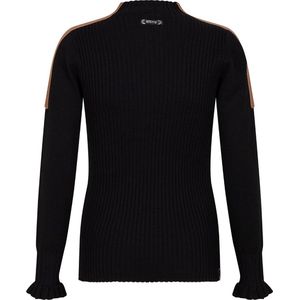 Indian Blue meiden gebreide rib shirt Black