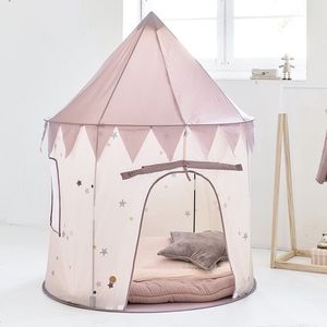 Petite Amélie ® Speeltent Meisjes - Speelhuisje Binnen met Bodem - Kindertent Staand H.1.35m x ⌀1.05m - Snel Opzetten & Opbergen door Pop-up mechanisme - Zacht, Oud Roze