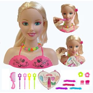 Ariko - Kaphoofd - Stylingshoofd - met make-up set en haar-accessoires 24 delig - 22cm
