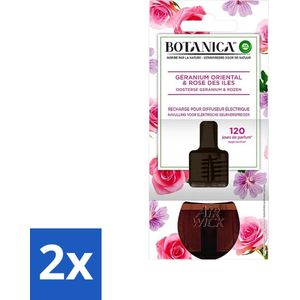 Botanica by Air Wick - Elektrische Geurverspreider - Oosterse Geranium & Rozen - Navulling - 19ml - Voordeelverpakking - 2 stuks