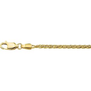 Lev Sieraden lengte ketting 14 karaat geelgouden collier vossestaart 2,1 mm 50 cm ketting