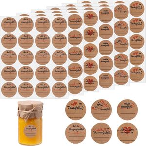 1200 Pieces Self-Adhesive Labels Kraft Paper Jam Jar Stickers for Baking Gift Bags Bottles Envelope (3.8 cm)