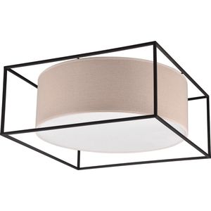 LED Plafondlamp - Plafondverlichting - Trion Rocky - E27 Fitting - 3-lichts - Industrieel - Mat Zwart - Metaal