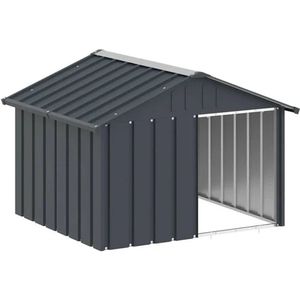 Hondenhok Wolf zwart/wit | voor buiten