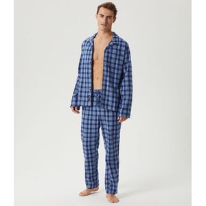 Björn Borg - Lounge Wear Set - Pyjama - Heren - Flannel - Broek - Hemd - Gift -Blauw - M