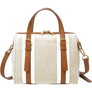 FOSSIL Schoudertas Handtas Carlie Satchel Natural Brown Crème