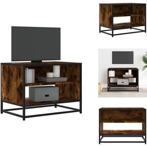 vidaXL Tv-meubel - Tv-meubelen - Tv Kast - Opbergkast - Tv-meubel 61x40x46 cm bewerkt hout metaal gerookt eikenkleurig