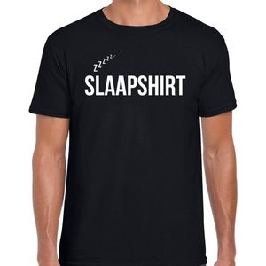 Slaapshirt  fun tekst slaapshirt / pyjama shirt - zwart - heren - Grappig slaapshirt/ slaap kleding t-shirt L