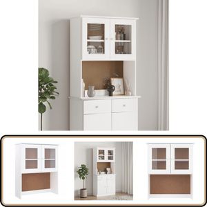 vidaXL Opzetkast ALTA 77x30x92 cm massief grenenhout wit