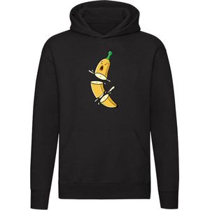Gesneden banaan Hoodie - eten - fruit - game - ninja - gezond - voeding - man - verjaardag - humor - grappig - unisex - trui - sweater - capuchon