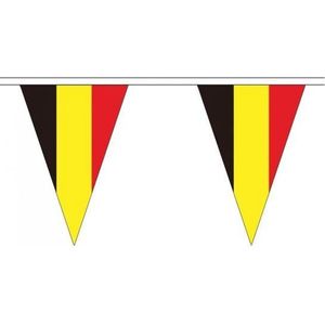 2x stuks belgie landen punt vlaggetjes 5 meter - Slinger / vlaggenlijnen - Belgische feestartikelen/versiering