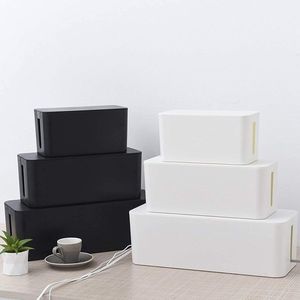 3-pack kabelbox kabelorganizer kabelbox set kabelmanagement voor het opbergen van stekkerdozen oplaadadapters kabelbescherming veiligheid van kinderen en huisdieren zwart